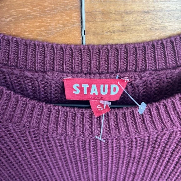 STAUD Marlebone Rib Knit Mini Dress With Balloon Sleeve, Size S - Picture 10 of 16